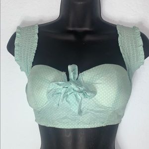 SEEK The Label™️ LF Polka Dot Smocked Bandeau Top.